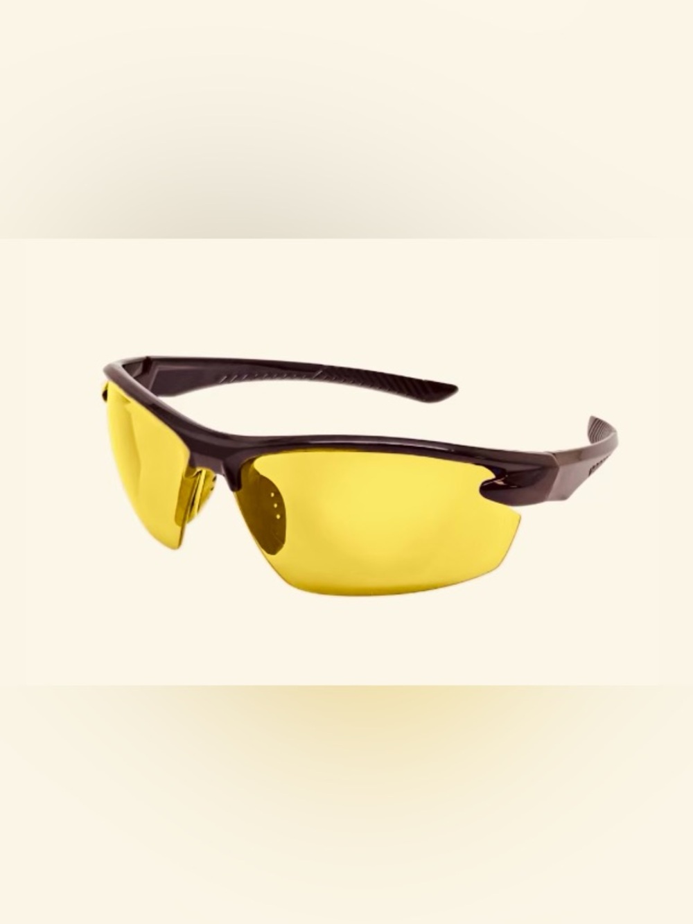 NWT - Sports Wrap Black Frame Yellow Mirror Lens Sunglasses